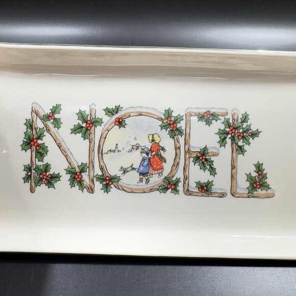 Pickard China Ivory Hand Decorated NOEL Tray USA Porcelain Ceramic Holiday VTG - Picture 4 of 14